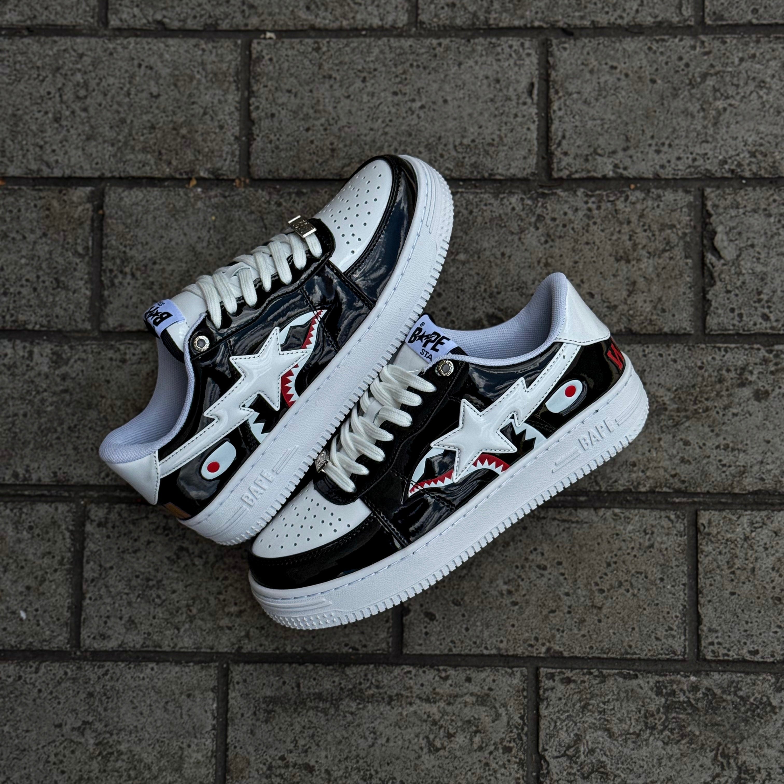 A BATHING APE BAPE STA LOW / BLOCK SHARK BLACK