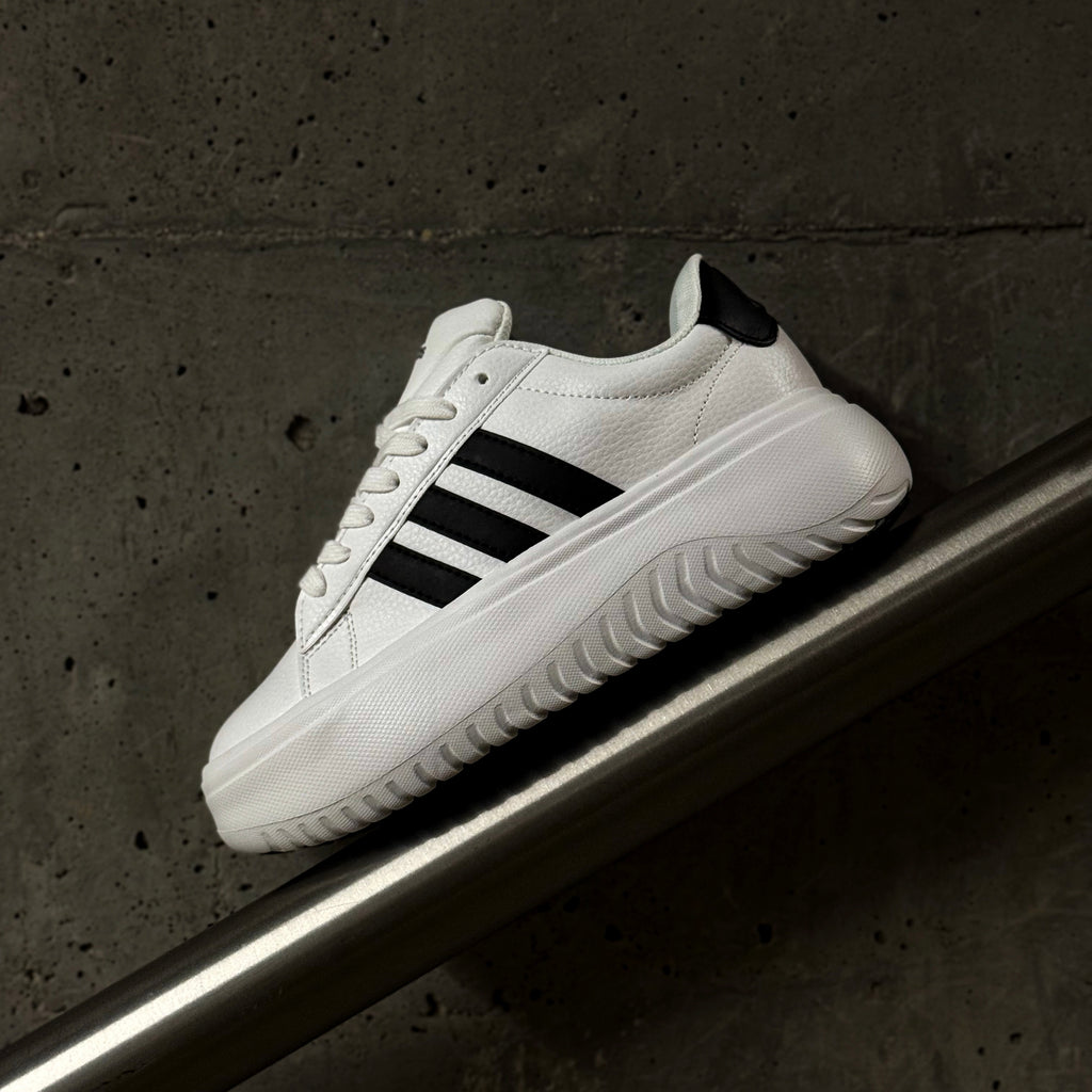ADIDAS GRAND COURT PLATFORM / CLOUD WHITE BLACK