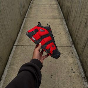 NIKE AIR  UPTEMPO LOW / DARK GREY LIGHT CRIMSON