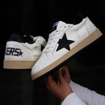 GOLDEN GOOSE BALL-STAR / WHITE NAPPA BLACK OR