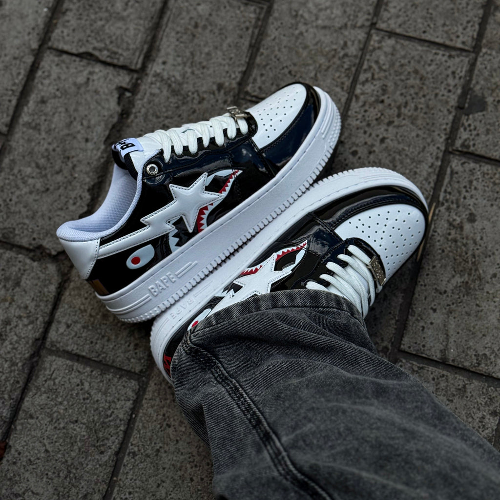 A BATHING APE BAPE STA LOW / BLOCK SHARK BLACK