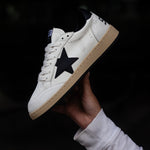 GOLDEN GOOSE BALL-STAR / WHITE NAPPA BLACK OR